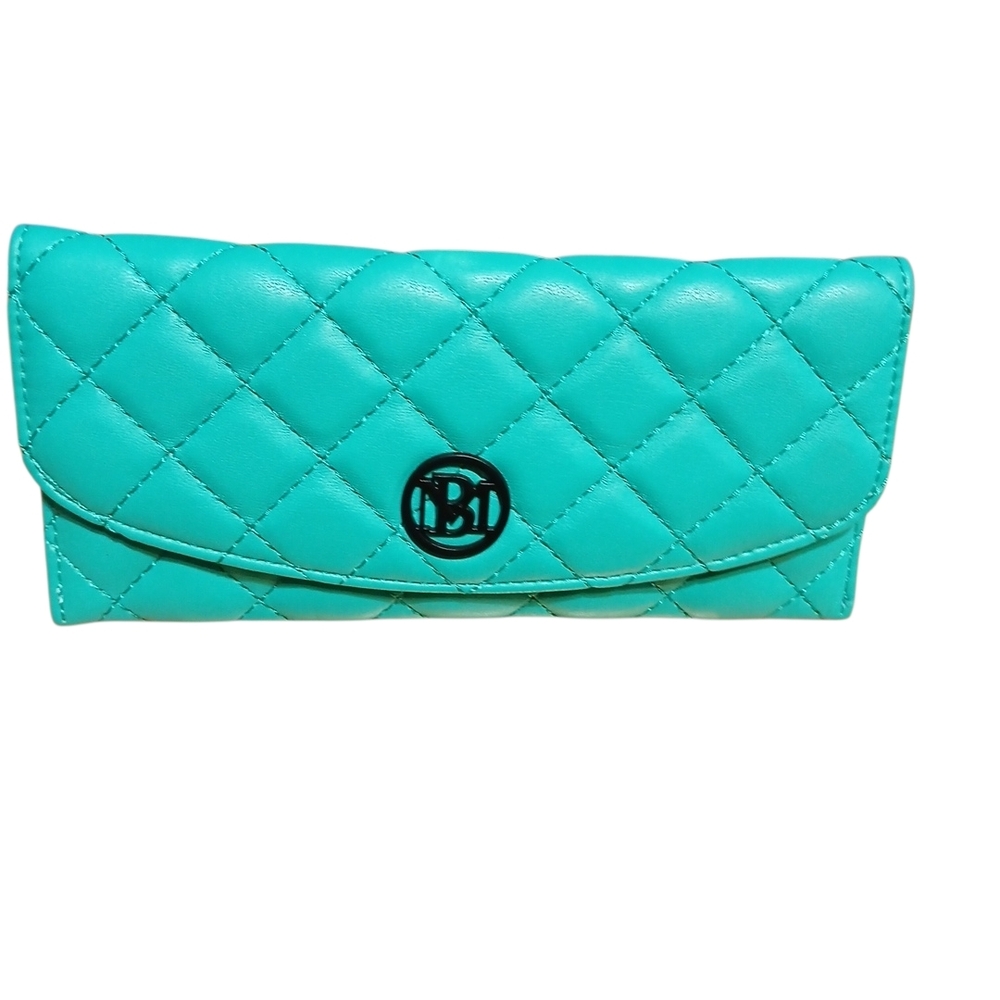 Bagley MISHKA Elegant Turquoise Quilted Clutch